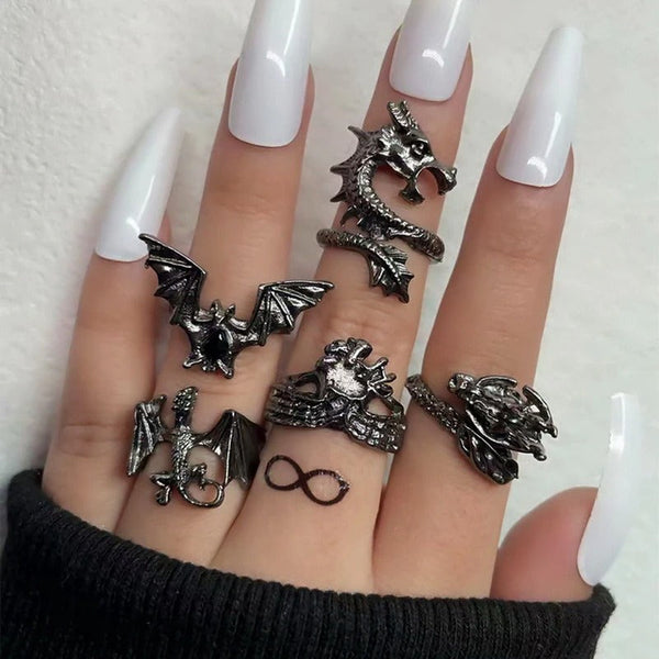 Black Dragon Ring Set