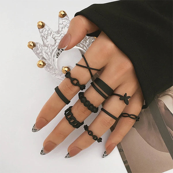 Black Elegant Ring Set