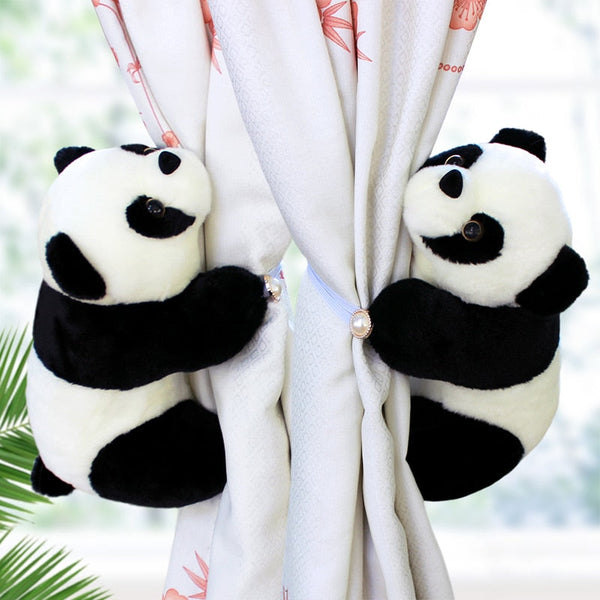 2-Panda Curtain Ring Holder Set